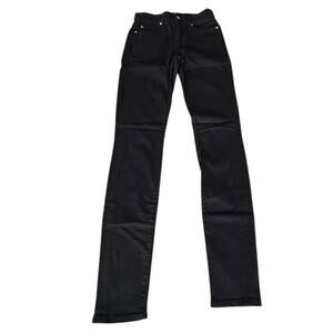 7 For All Mankind The Skinny Denim Jeans Women's Size 25 Black Stretch Mid-Rise